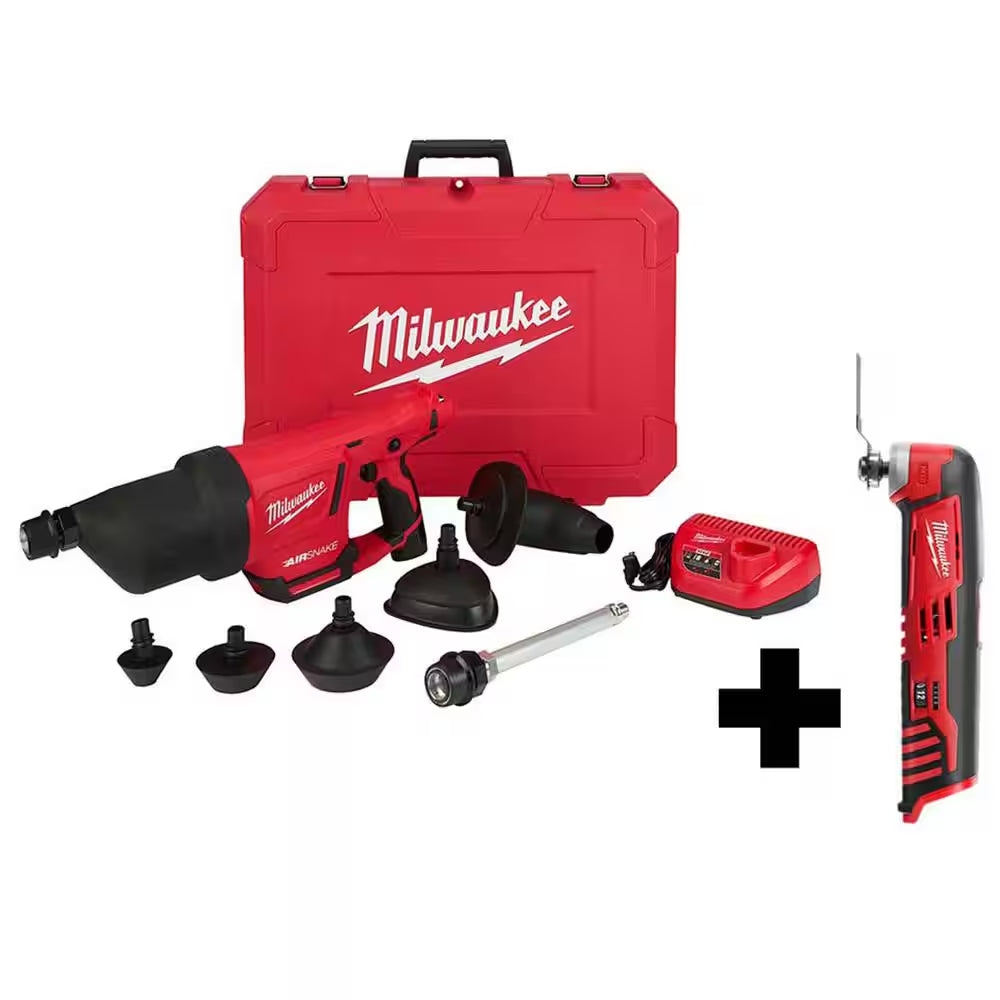 M12 12V Lithium-Ion Cordless Drain Cleaning Airsnake Air Gun Kit with M12 HACKZALL Reciprocating Saw