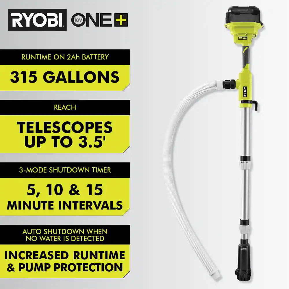 ONE+ 18V Cordless 1/6 HP Telescoping Pole Pump (Tool Only)