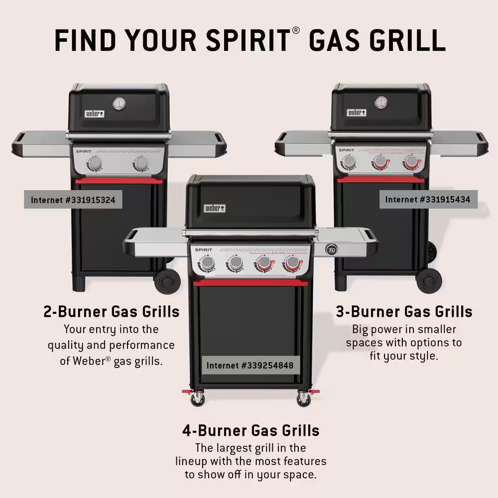 Spirit E-210 2-Burner Liquid Propane Gas Grill in Black with Snap-Jet Ignition