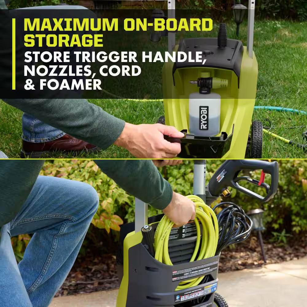 2100 PSI 1.2 GPM Cold Water Corded Electric Pressure Washer with Foamer and 4 Oz. Pump Protector