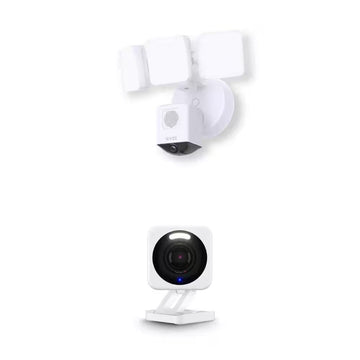 Outdoor Wi-Fi Floodlight Pro Security Camera with 2K Resolution and Cam V4 2.5K QHD Indoor/Outdoor Camera Combo