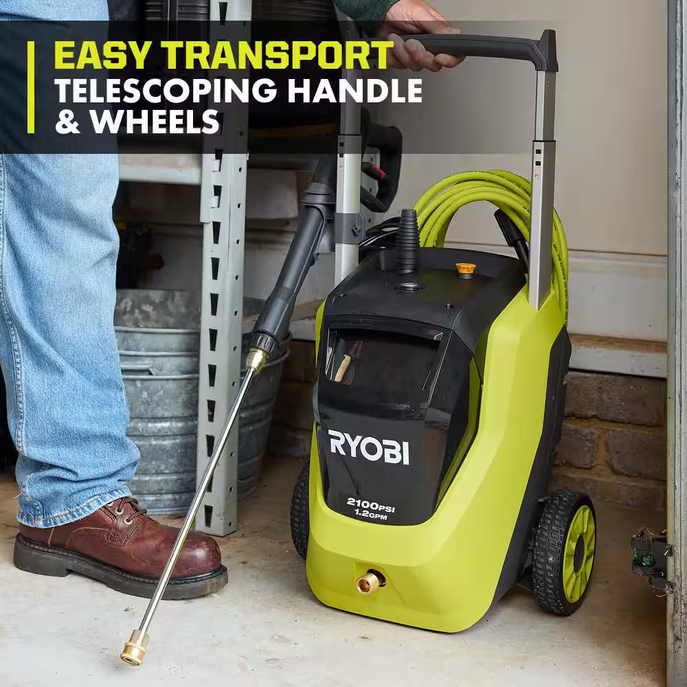 2100 PSI 1.2 GPM Cold Water Corded Electric Pressure Washer with Foamer and 4 Oz. Pump Protector