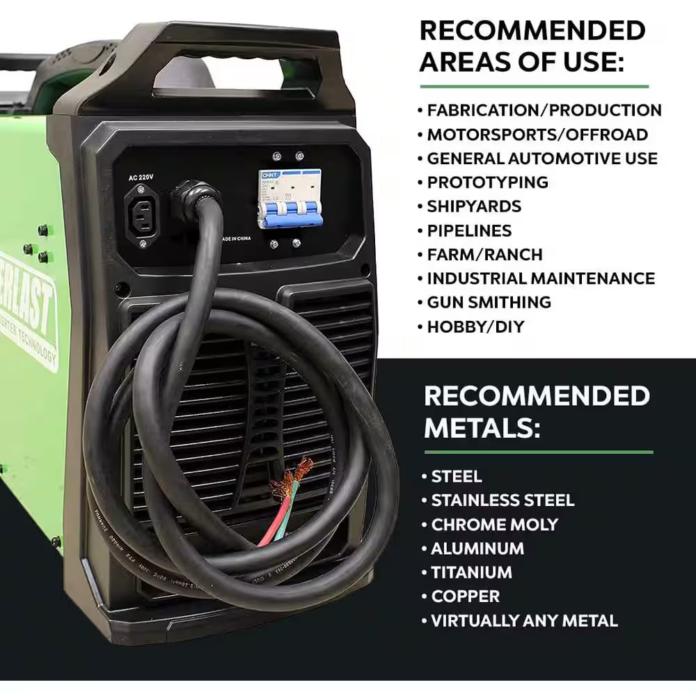 250 Amp Powertig 250EX IGBT Digital Inverter AC/DC Stick/Tig Welder with High Frequency and Lift TIG Start, 240V