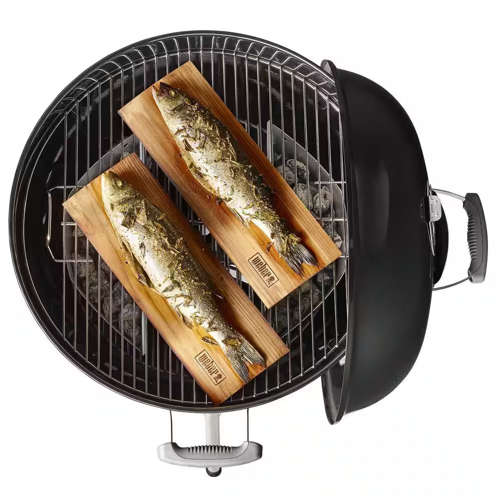 Original Kettle Premium 22 In. Charcoal Grill in Black with Built-In Thermometer with Premium Grill Cover