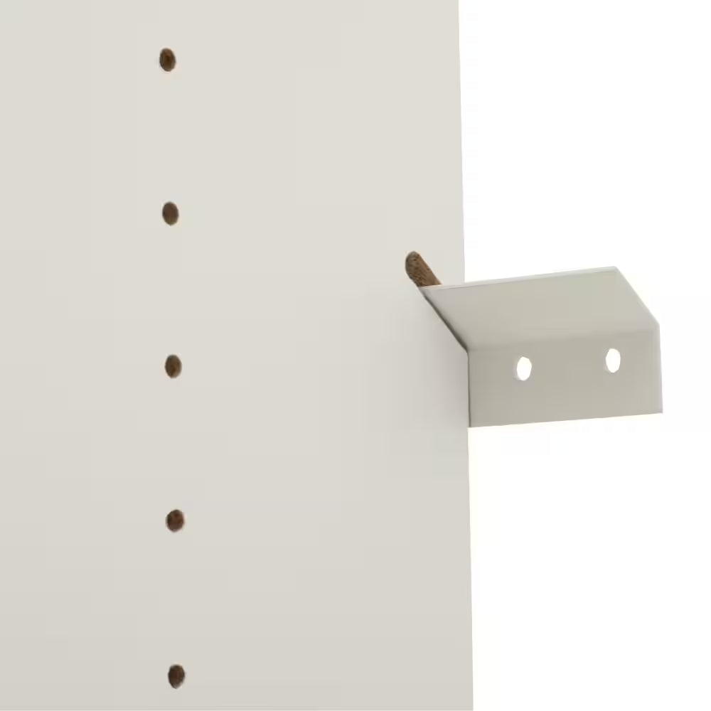 30 In. W White Corner Unit Wall Mount 6-Shelf Wood Closet System