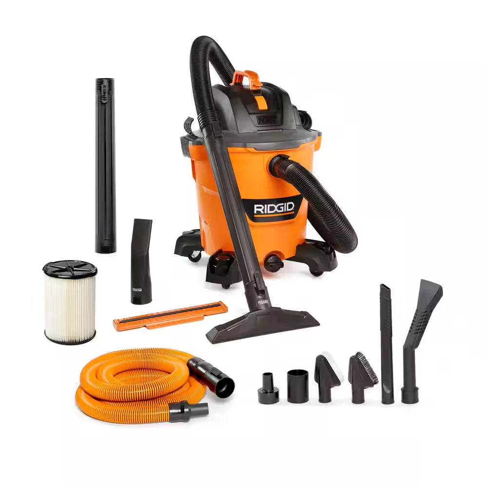 12 Gal. 5.0 Peak HP NXT Shop Vacuum HD1200 Wet Dry Vac with Filter, Hose, Wands, Accessories and Car Cleaning Kit