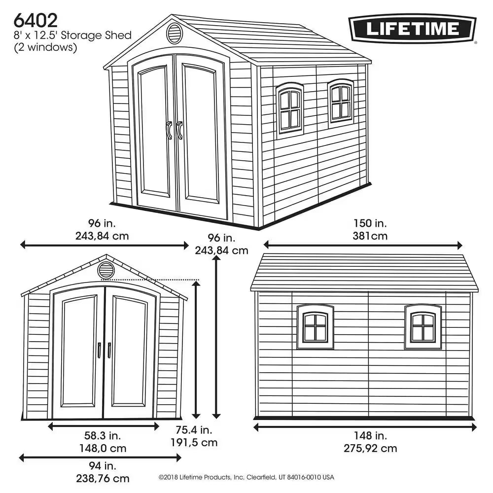 8 Ft. X 12.5 Ft. Resin Outdoor Storage Shed
