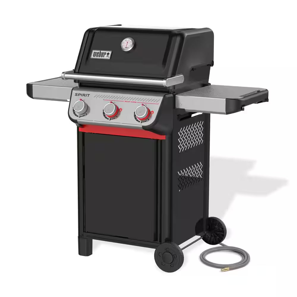 Spirit E-325 3-Burner Natural Gas Grill in Black with Powerful Boost Burners