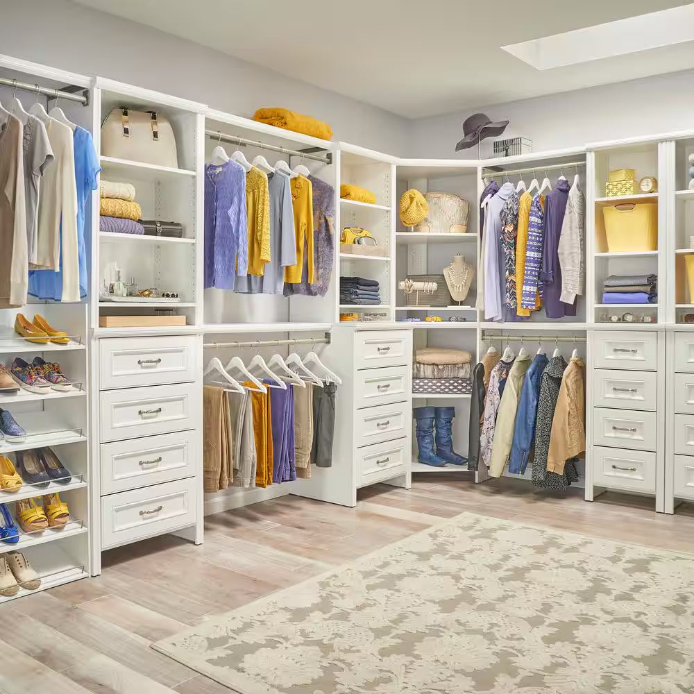 Impressions Basic plus 60 In. W - 120 In. W White Wood Closet System
