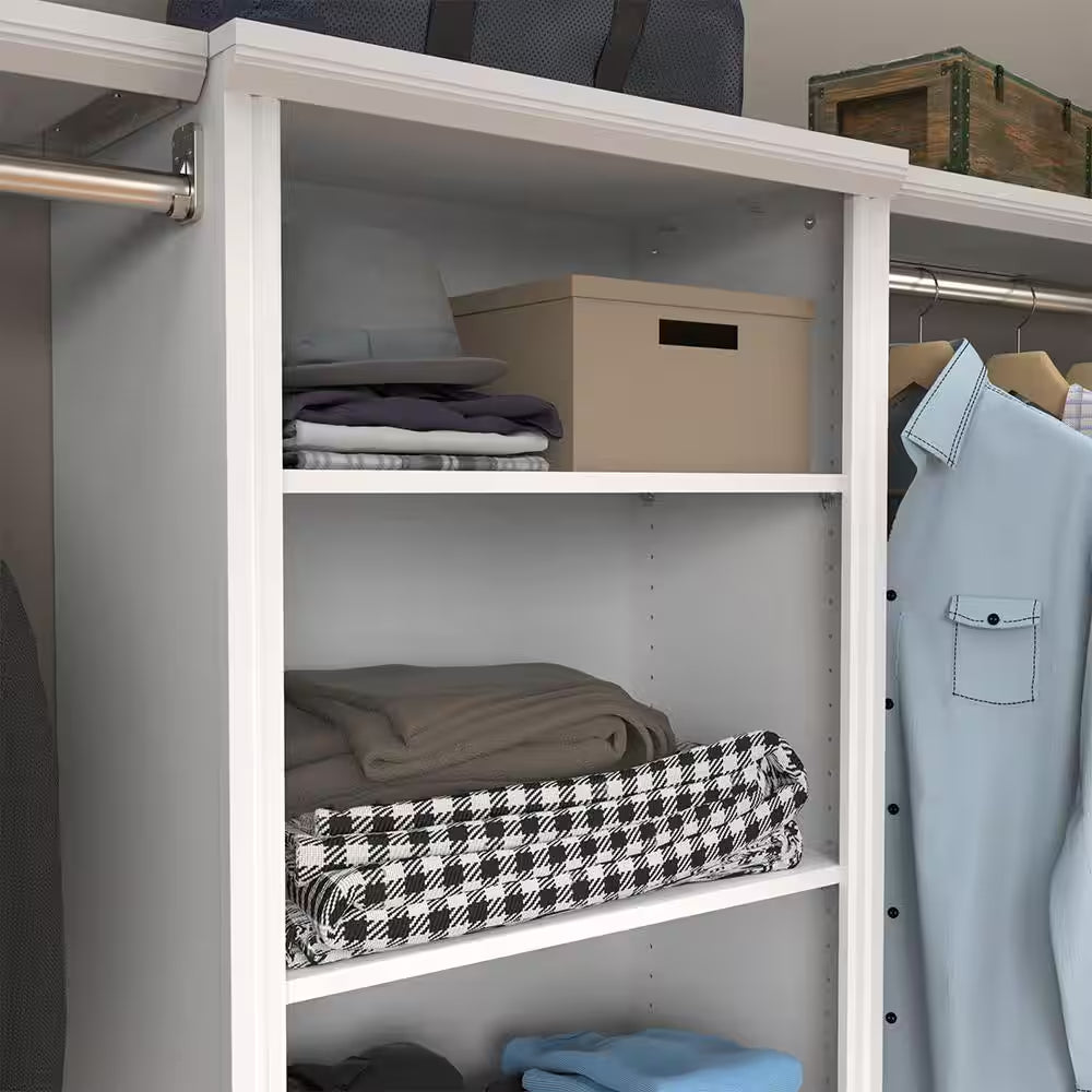 Impressions Basic plus 60 In. W - 120 In. W White Wood Closet System