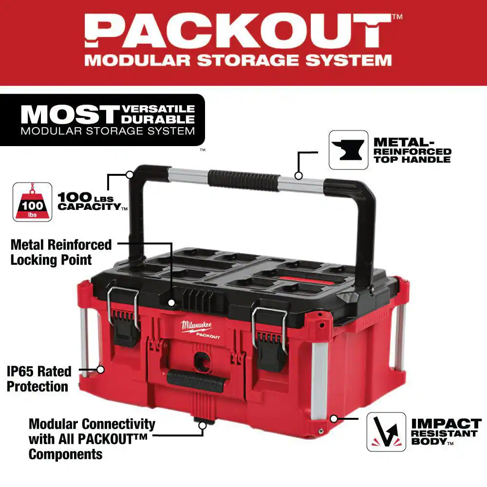 PACKOUT 20 In. 2-Wheel Utility Cart with Large Tool Box and Crate (3-Piece)