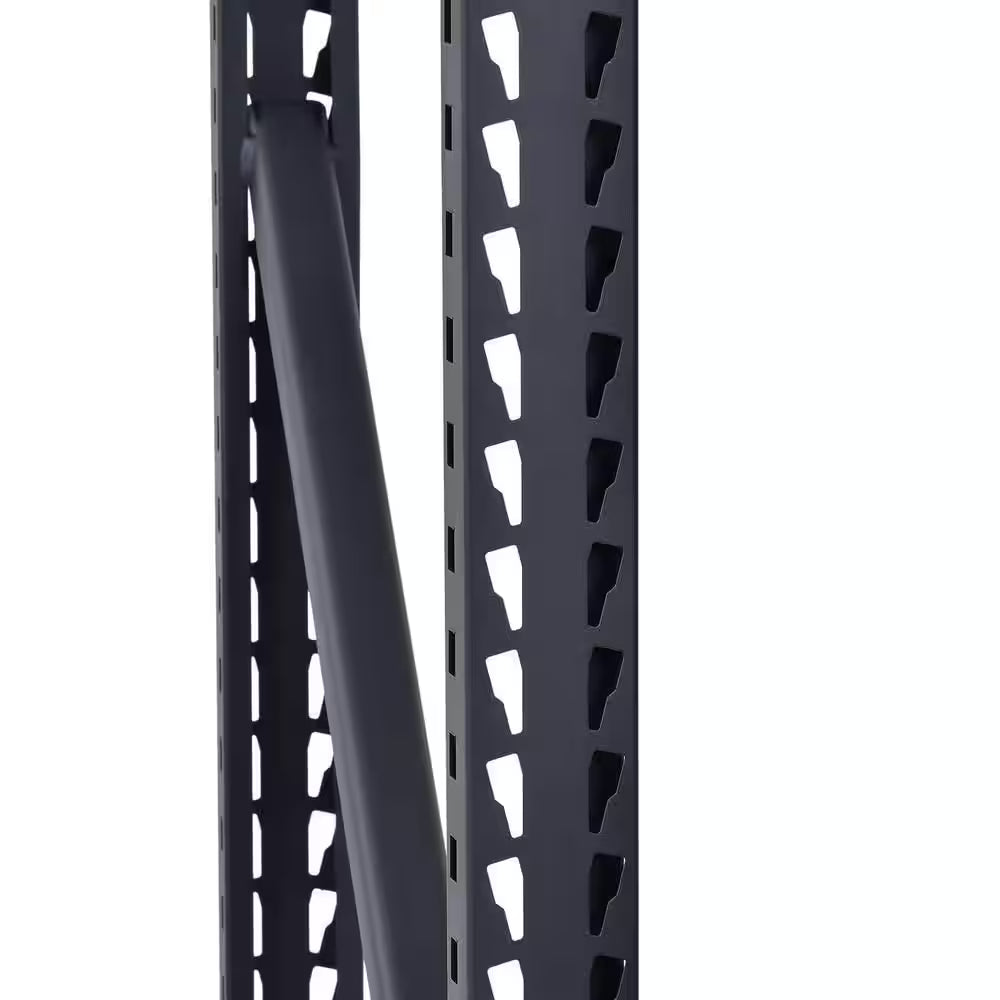 4-Shelf Metal Industrial Duty Freestanding Garage Storage Shelving Unit in Black (77 In. W X 72 In. H X 24 In. D)