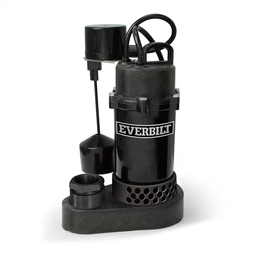 1/2 HP Aluminum Submersible Sump Pump Vertical Switch