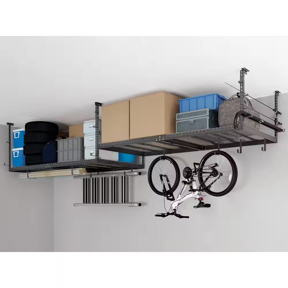 Versarac Gray Adjustable Steel Overhead Garage Storage Rack (48 in W X 96 in D)