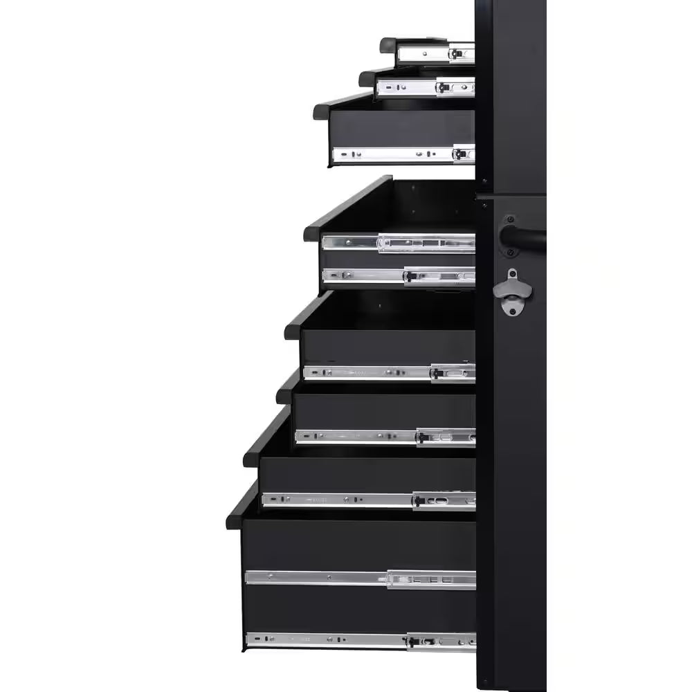 Tool Storage 52 In. W X 20 In. D Heavy Duty Rolling Tool Chest Combo in Matte Black