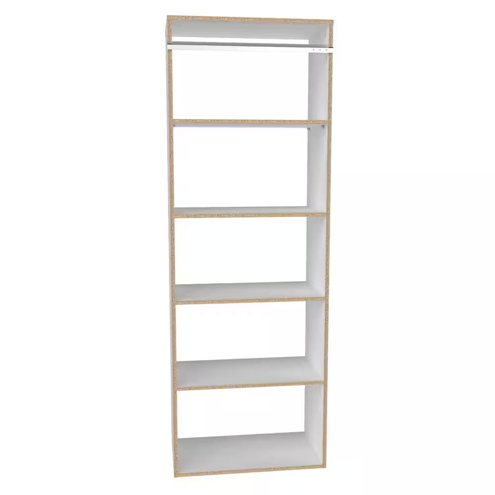 Style+ 25 In. W White Hanging Wood Closet Tower