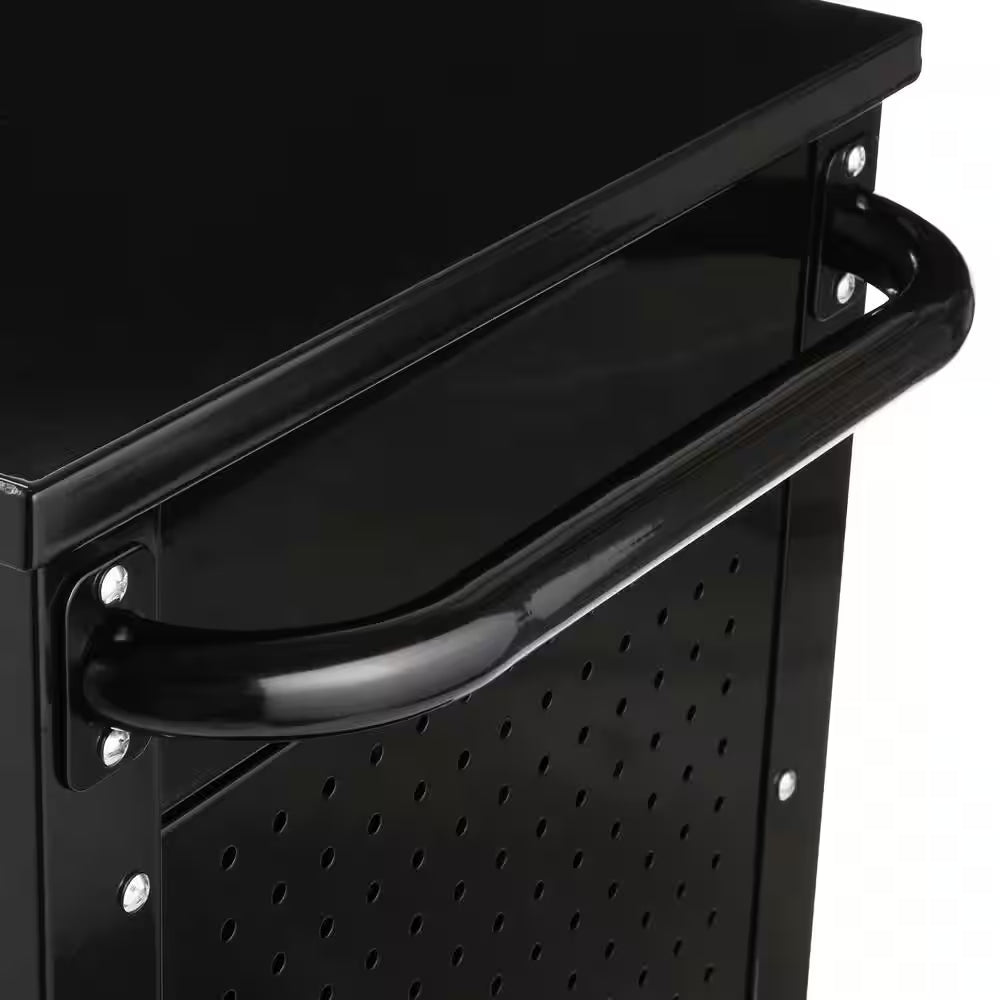 Tool Storage 33 In. W Mechanics Cart with Extended Side Table and Bottle Tray