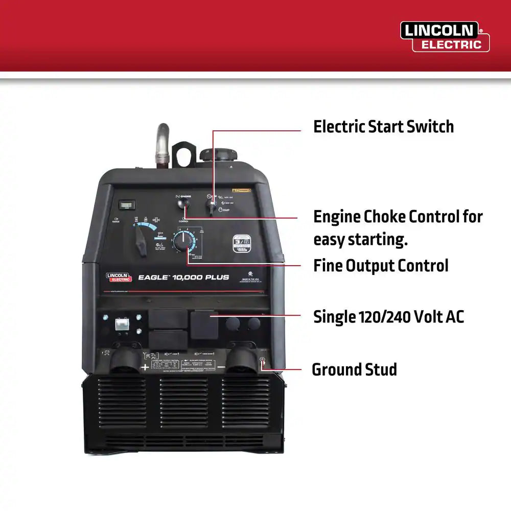 225 Amp Eagle 10,000 plus Gas Engine Driven Welder with LE Engine