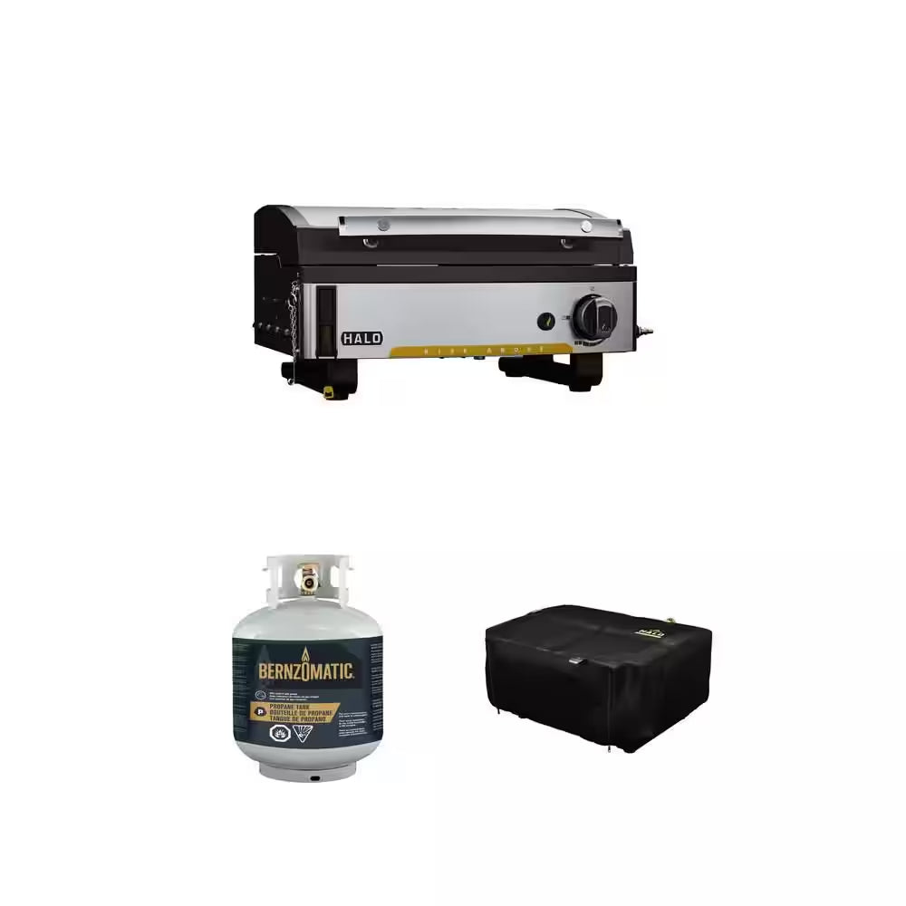 21 In. 1-Burner Black Griddle, 20 Lbs. Empty Propane Tank and Griddle Cover Combo