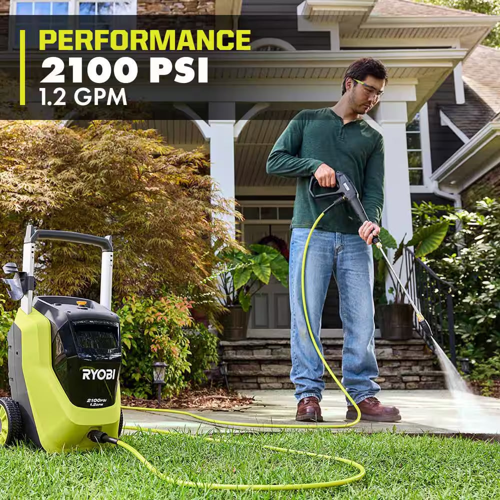 2100 PSI 1.2 GPM Cold Water Corded Electric Pressure Washer with Foamer and 4 Oz. Pump Protector