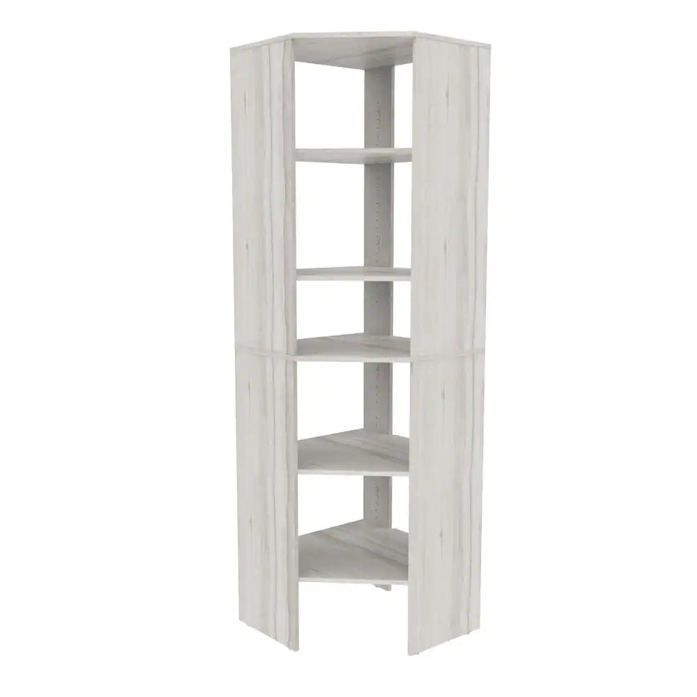 Style+ 25 In. W White Corner Wood Closet Tower