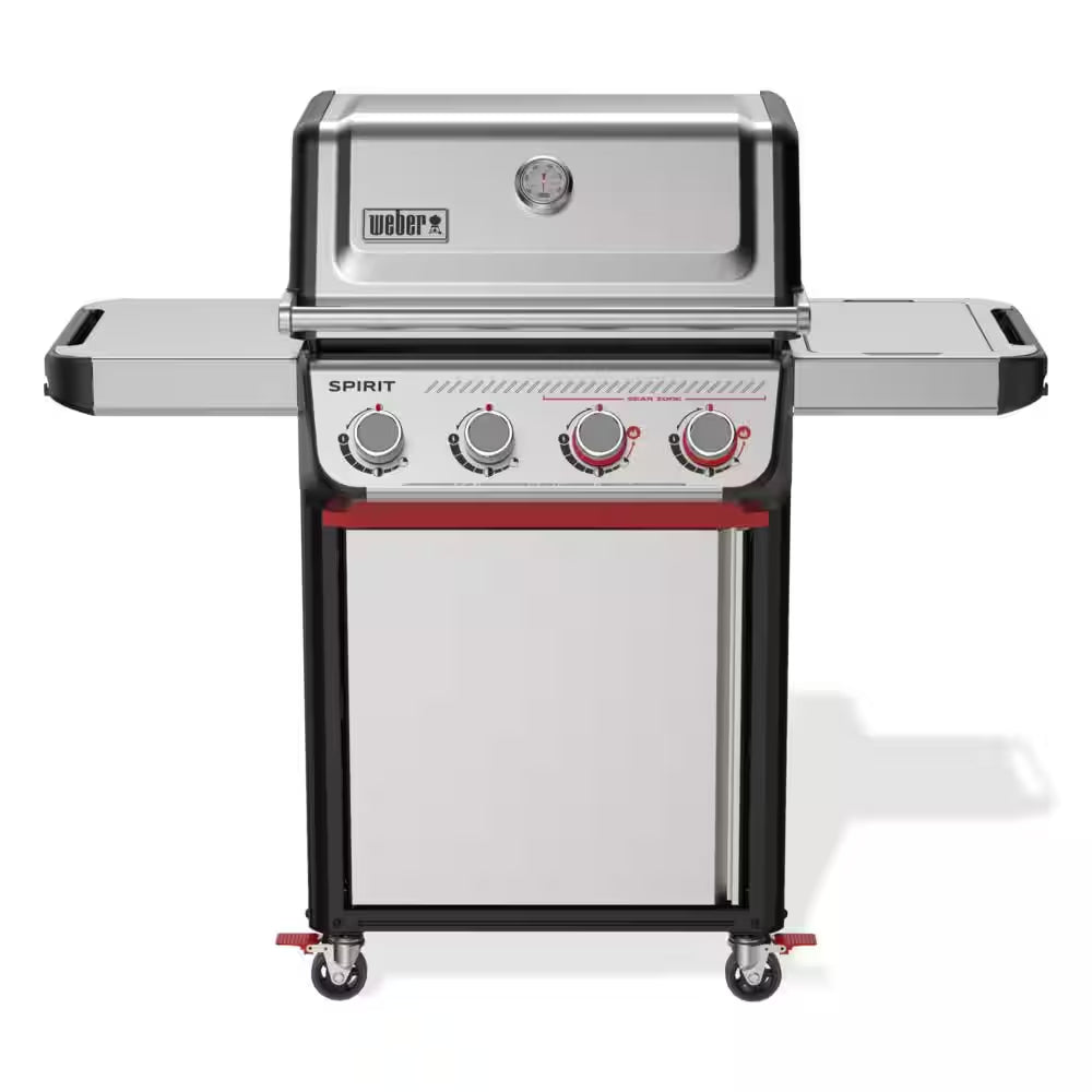Spirit E-425 4-Burner Liquid Propane Gas Grill in Titanium with Premium Grill Cover