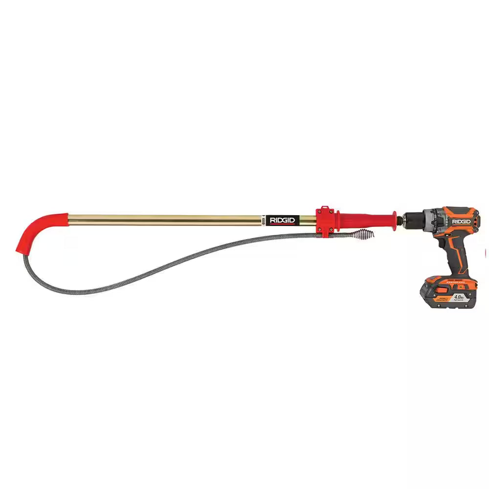 K-6P Hybrid Toilet Snake Auger, Cable Extends to 6 Ft. with Integrated Bulb Head (Manual or Cordless Drill Operated)