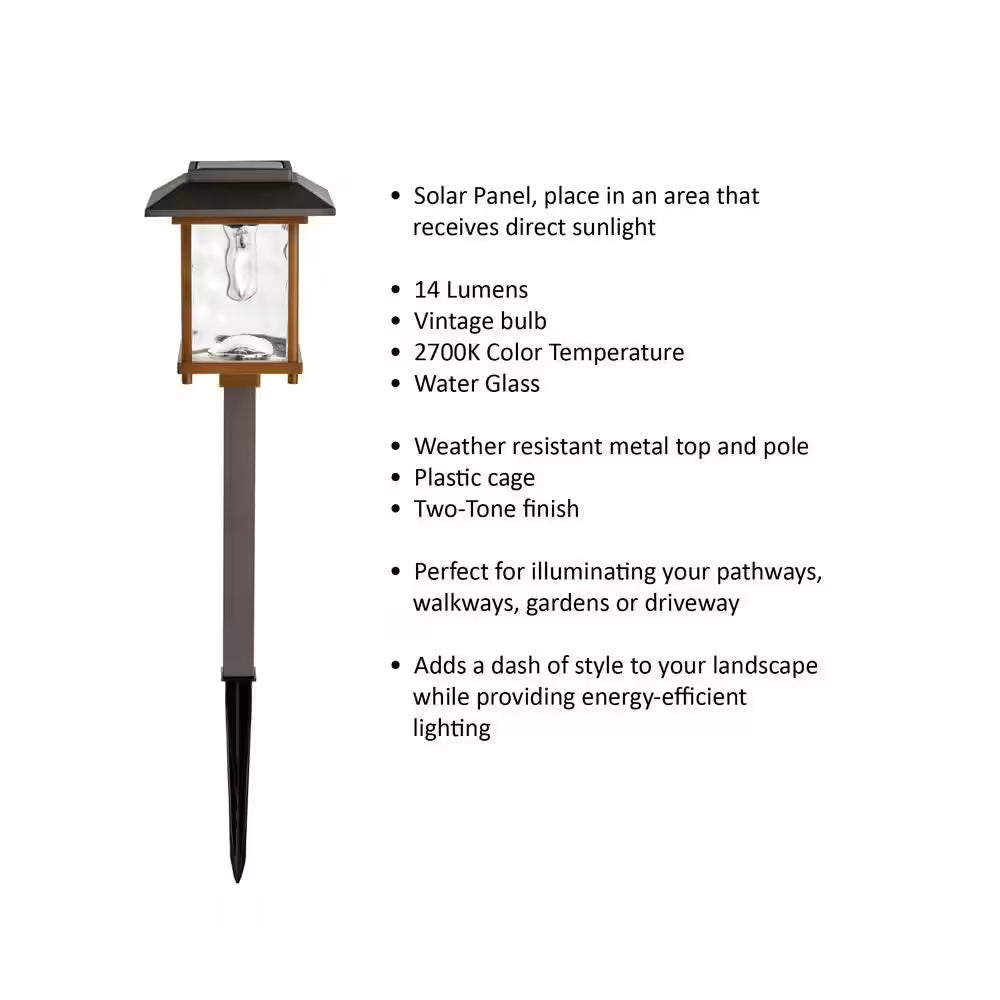 Parkwood 14 Lumen Bronze 2-Tone Finish LED Weather Resistant Outdoor Solar Path Light with Glass Lens (12-Pack)