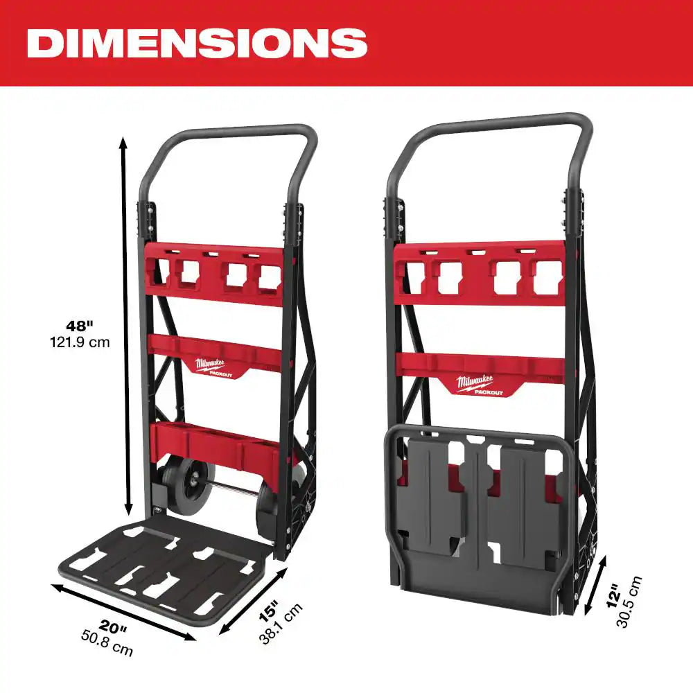 PACKOUT 20 In. 2-Wheel Utility Cart with Large Tool Box and Crate (3-Piece)