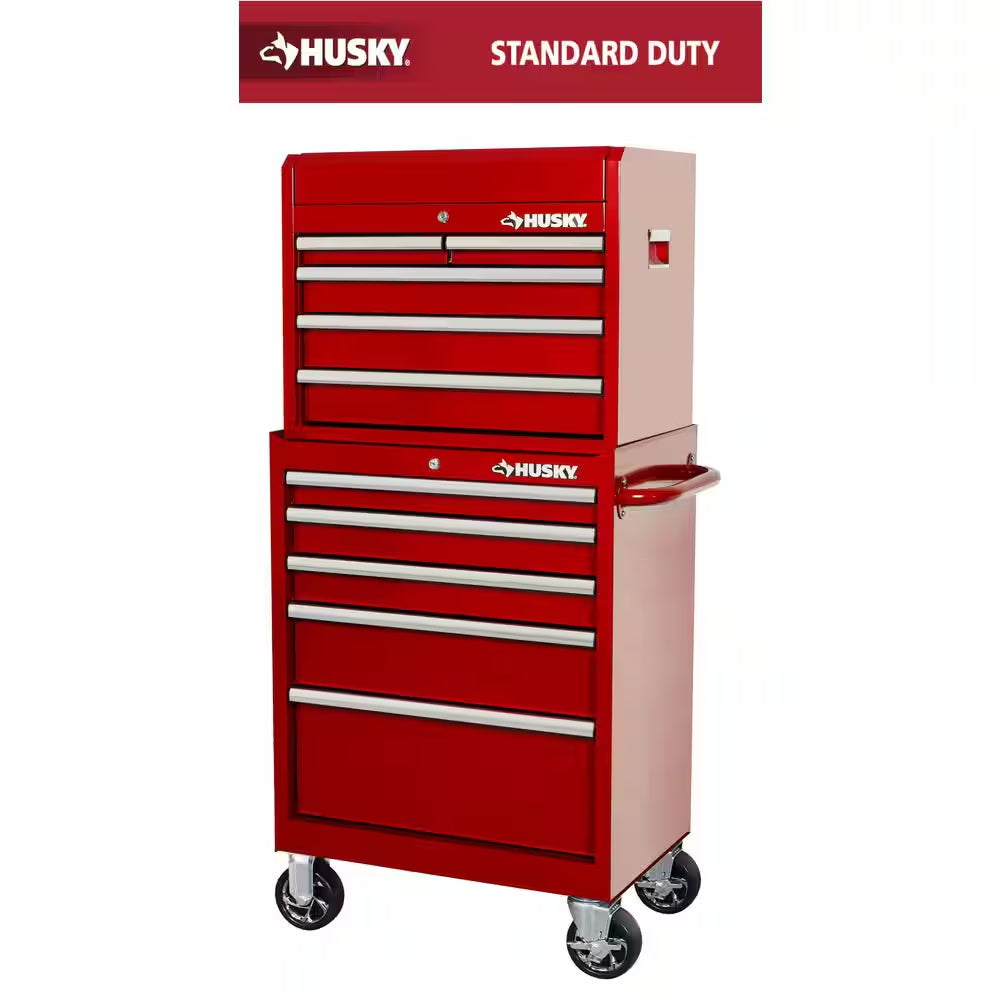 Tool Storage 27 In. W X 18 In. D Standard Duty Red Rolling Tool Chest Combo