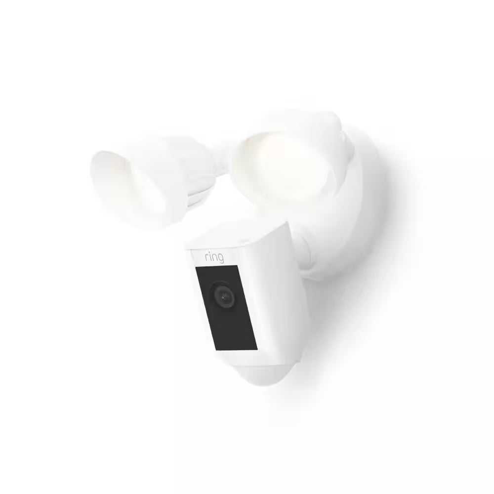 Floodlight Cam Pro Wired Security Camera with 2K Video,  Vision, 2 LED Lights, and 3D Motion Detection - Black