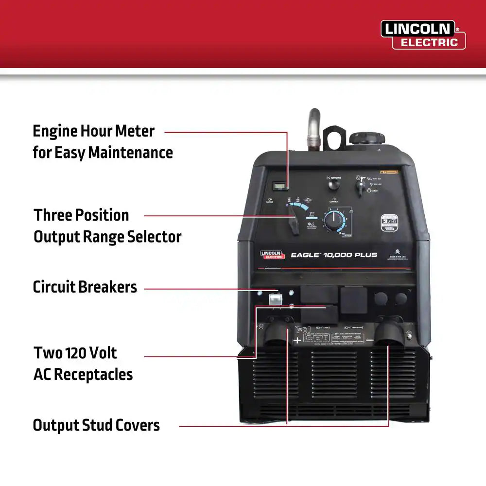 225 Amp Eagle 10,000 plus Gas Engine Driven Welder with LE Engine