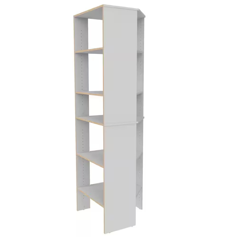 Style+ 25 In. W White Corner Wood Closet Tower