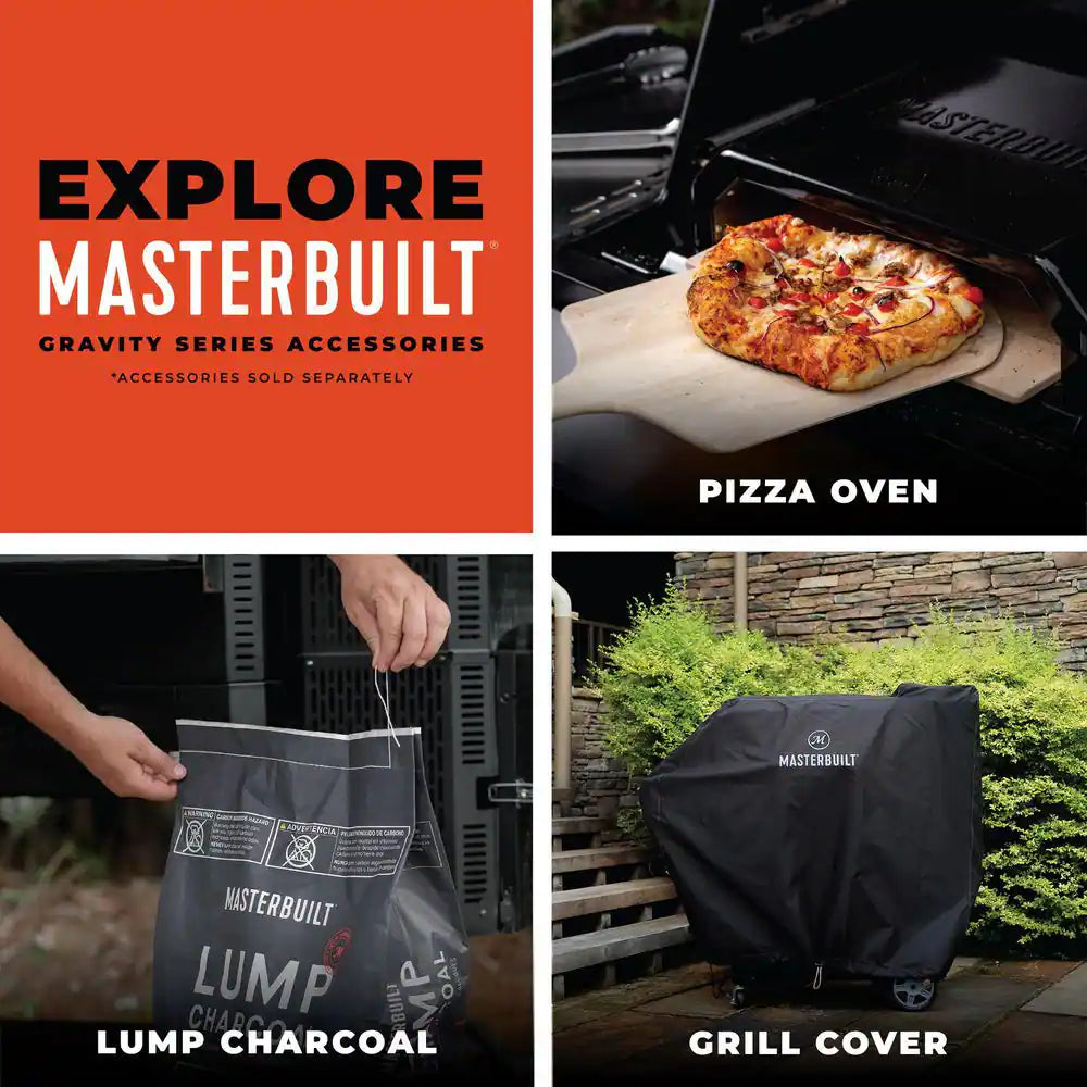 Gravity Series 800 Digital Wifi Charcoal Grill, Griddle and Smoker in Black