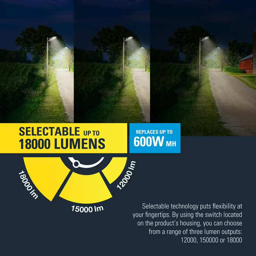450-Watt Equivalent Integrated LED, Bronze Area Light Large, 18000 Lumens