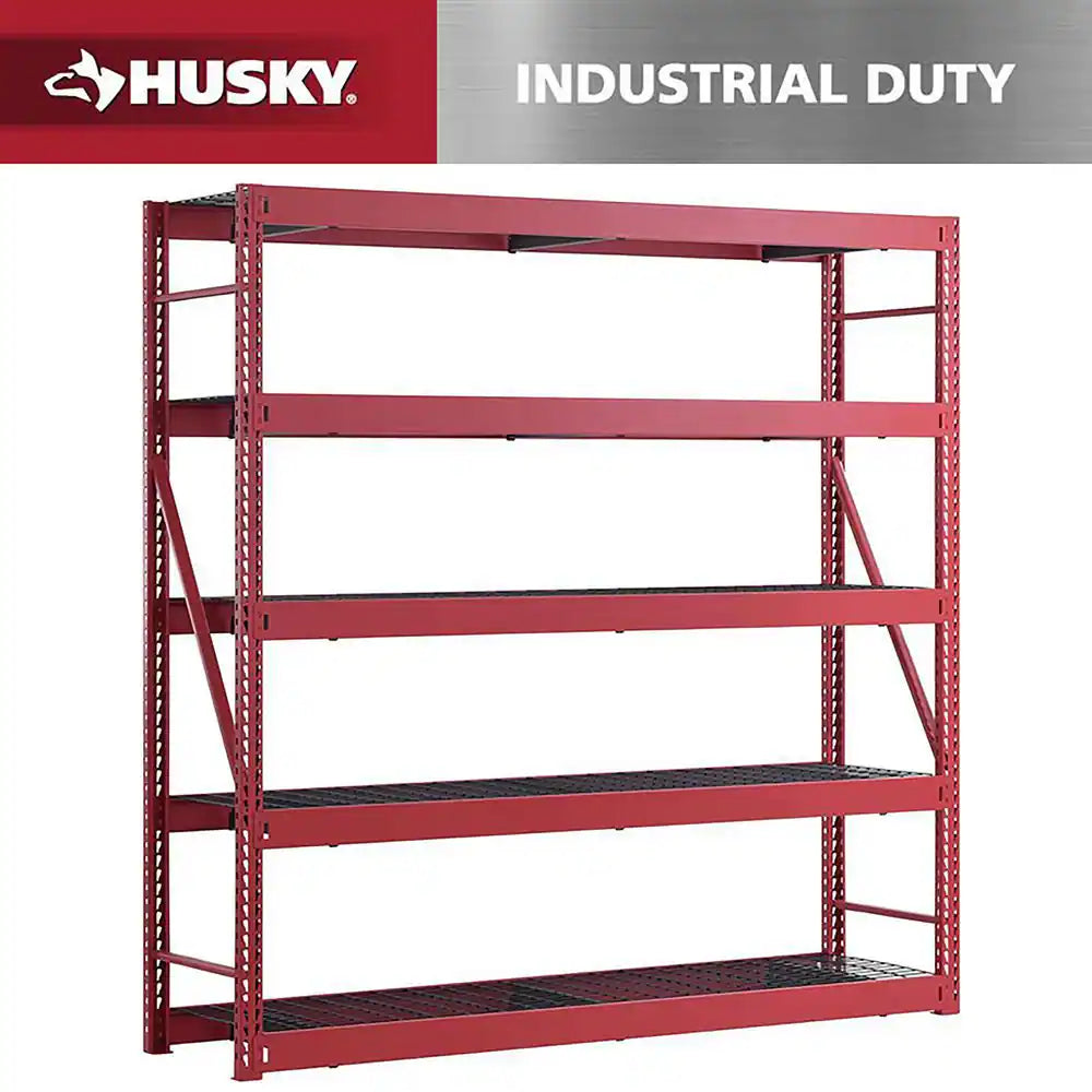 4-Shelf Metal Industrial Duty Freestanding Garage Storage Shelving Unit in Black (77 In. W X 72 In. H X 24 In. D)