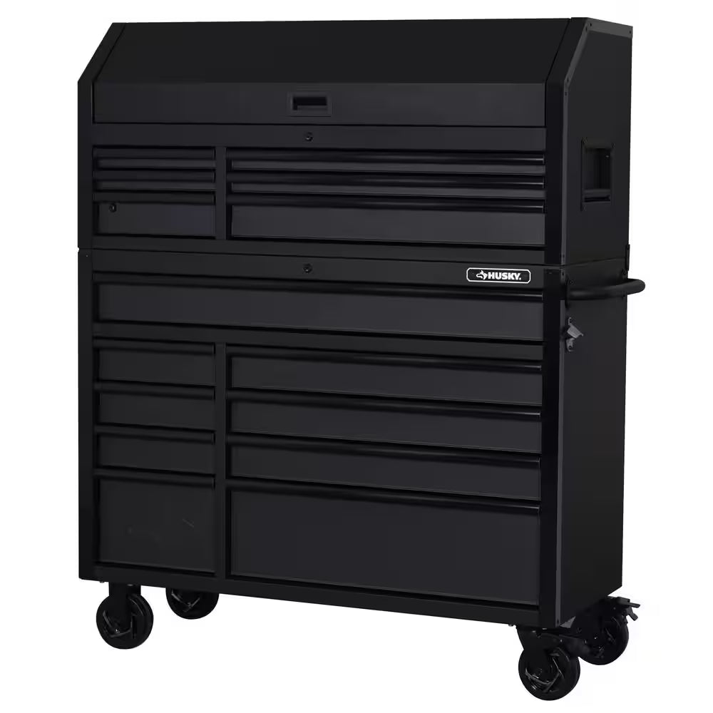 Tool Storage 52 In. W X 20 In. D Heavy Duty Rolling Tool Chest Combo in Matte Black