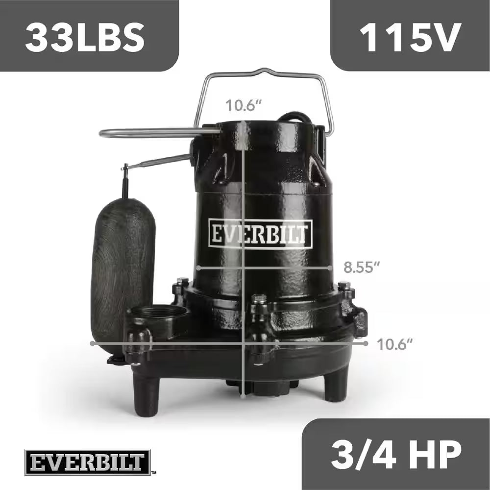 3/4 HP Pro Snap Action Submersible Sump Pump