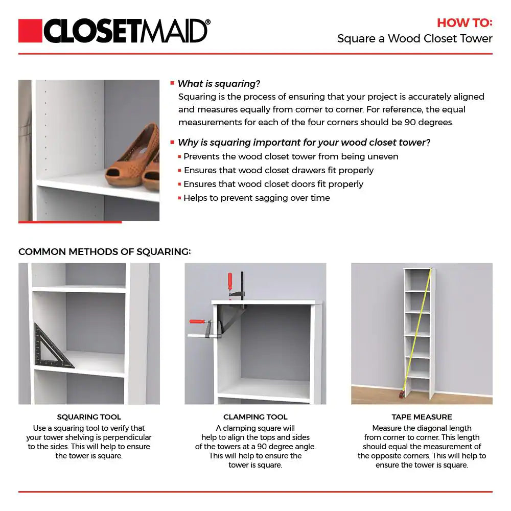 Style+ 25 In. W White Corner Wood Closet Tower