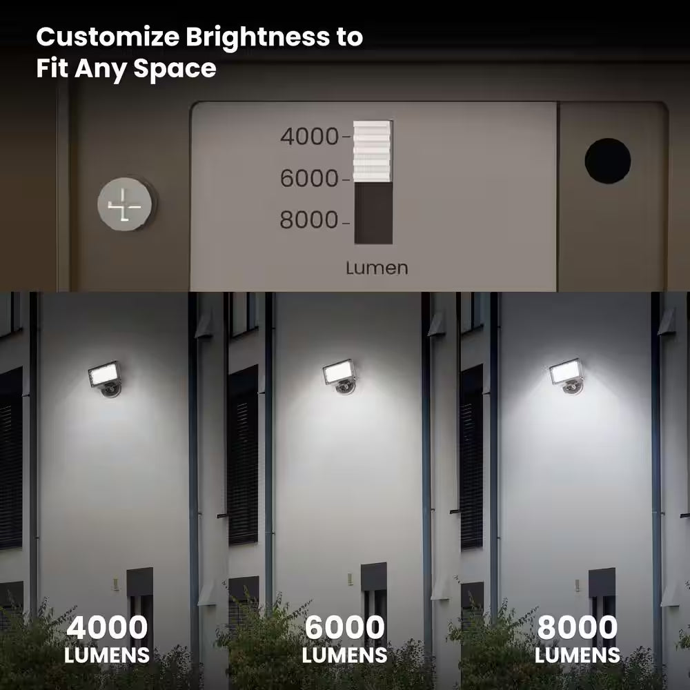 4000/6000/8000 Lumen Select Integrated LED Selectable 5CCT Bronze Dusk to Dawn Commercial Ground/Wall Flood Light