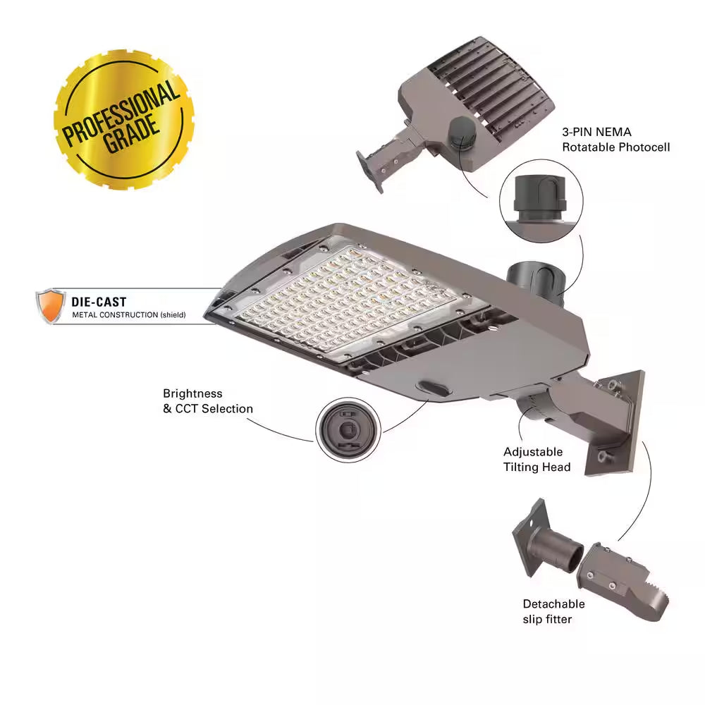 450-Watt Equivalent Integrated LED, Bronze Area Light Large, 18000 Lumens