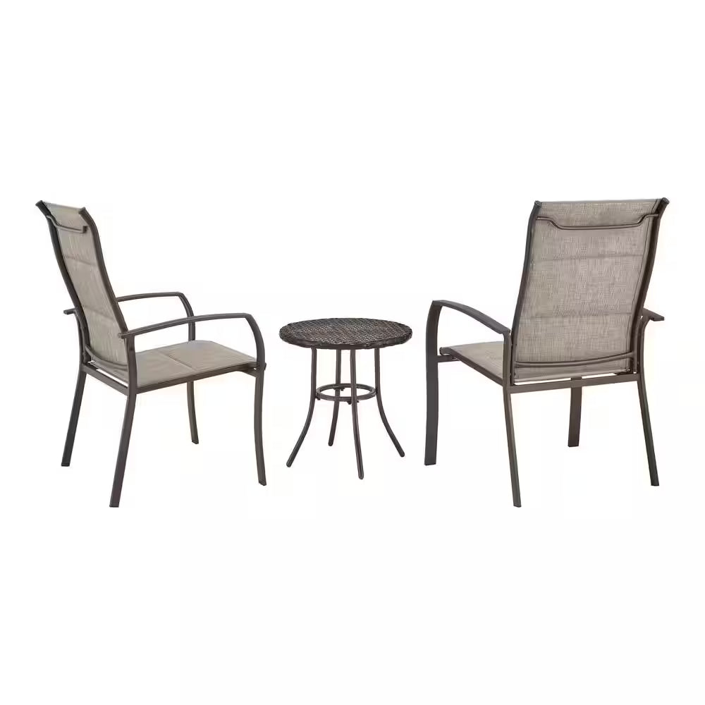 Oversized Padded Sling Stack Outdoor Dining Chair in Riverbed