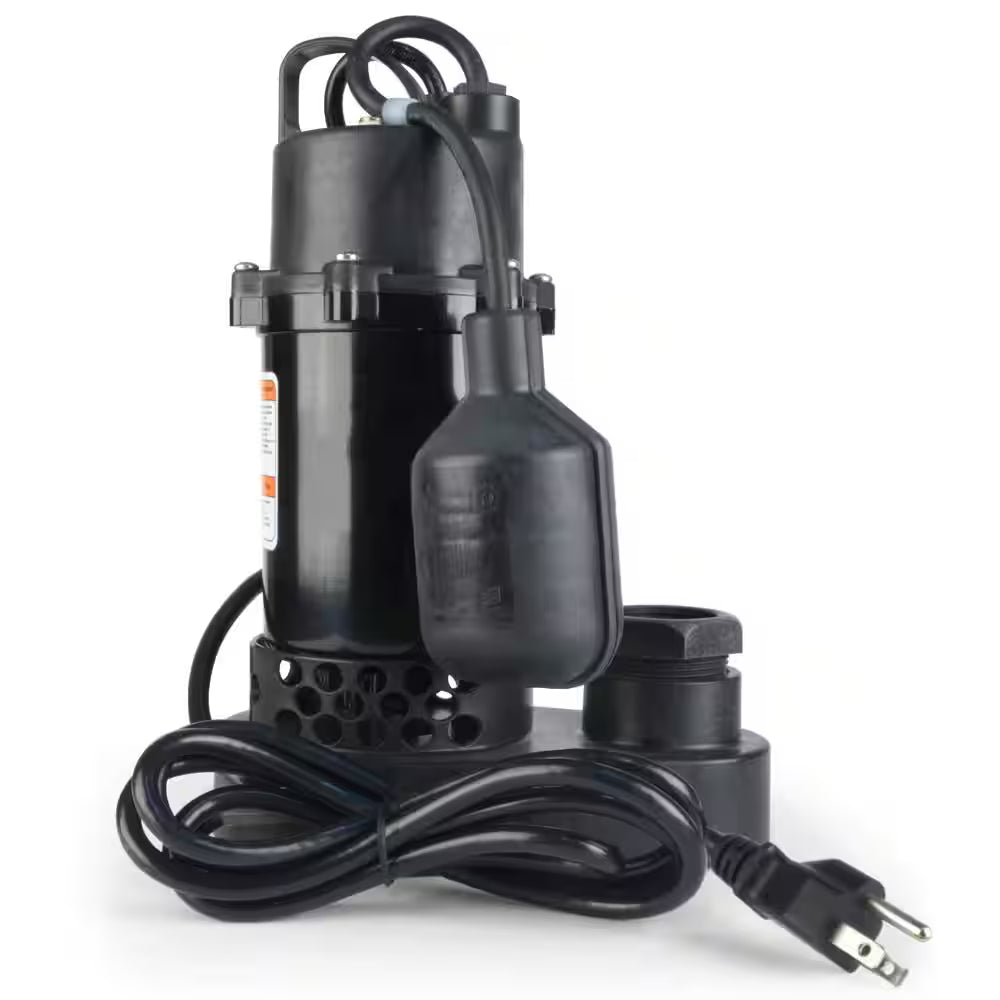 1/2 HP Aluminum Submersible Sump Pump Tether Switch
