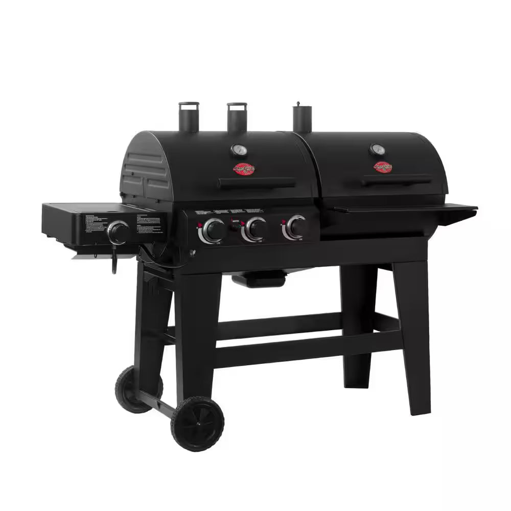 Double Play 1,260 Sq., In. 3-Burner Gas and Charcoal Grill in Black