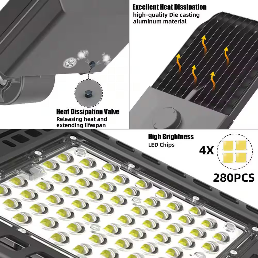 1500- Watt Equivalent 300-Watt Integrated LED Bronze Parking Lot Area Light 5000K Daylight Arm Mount IP65