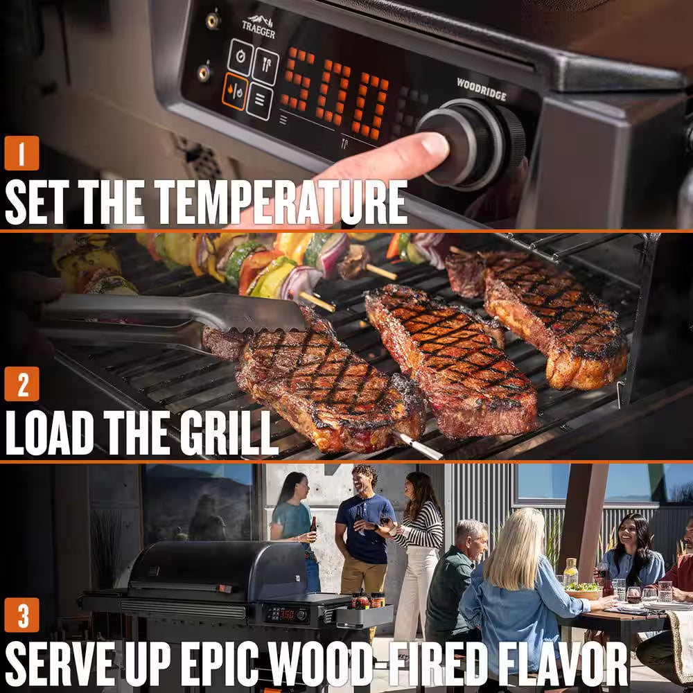 Woodridge Pro Wi-Fi Pellet Grill and Smoker in Black