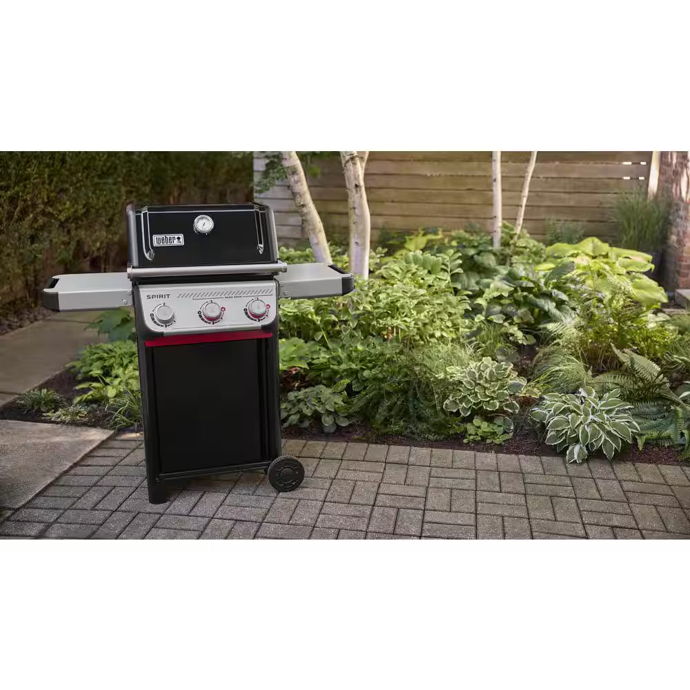 Spirit E-325 3-Burner Natural Gas Grill in Black with Powerful Boost Burners