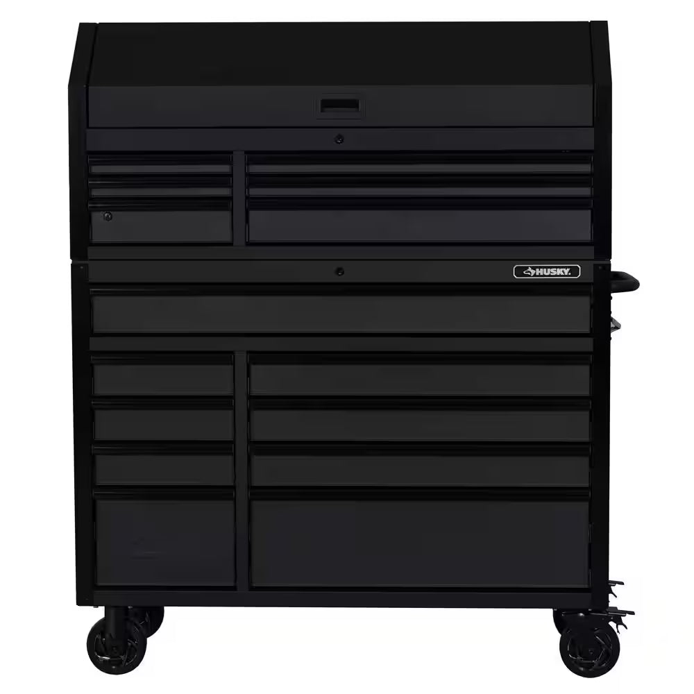 Tool Storage 52 In. W X 20 In. D Heavy Duty Rolling Tool Chest Combo in Matte Black