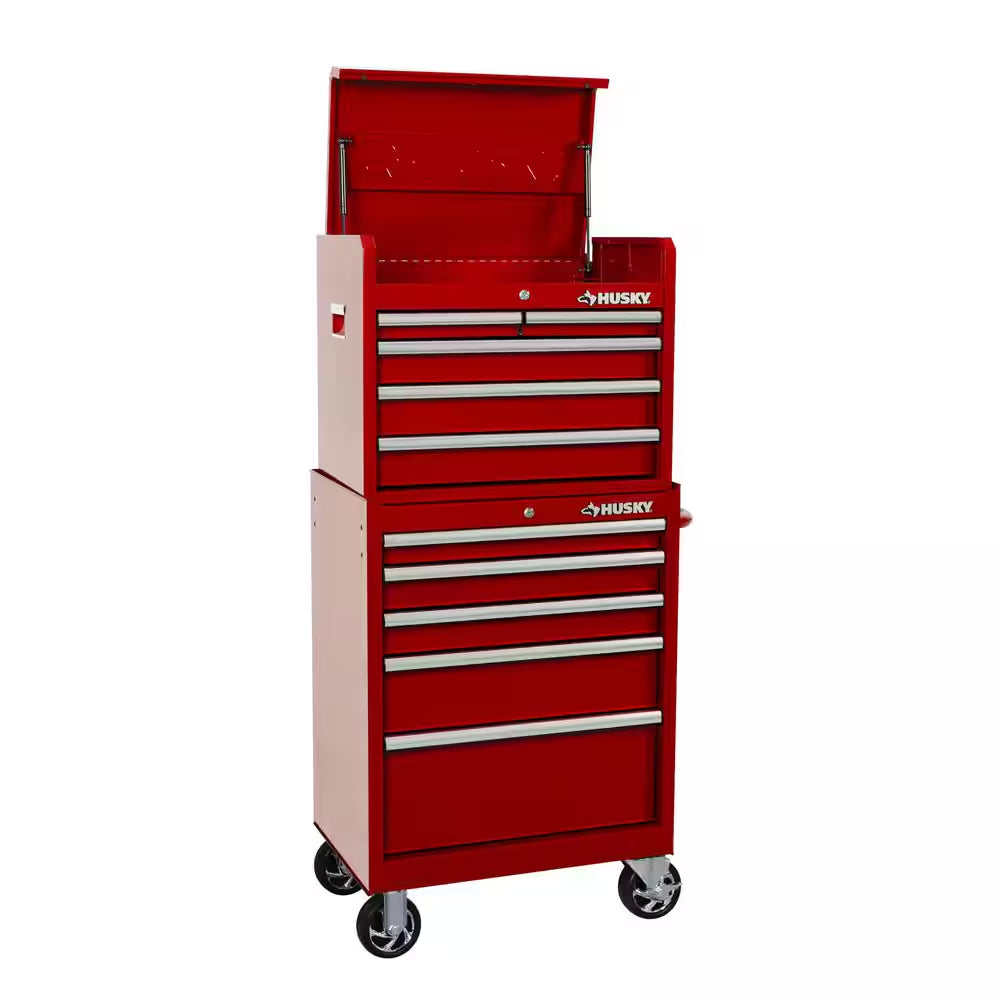 Tool Storage 27 In. W X 18 In. D Standard Duty Red Rolling Tool Chest Combo