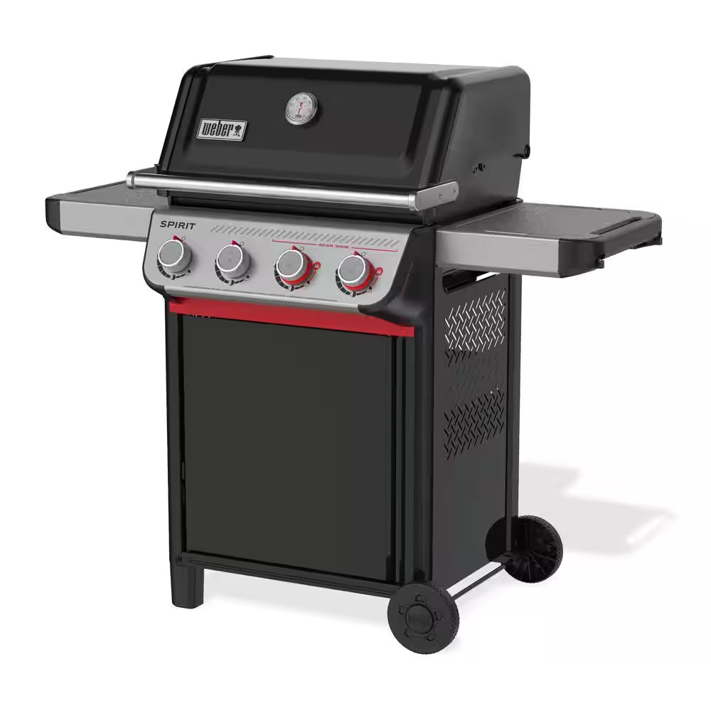 Spirit SB-E-425 4-Burner Natural Gas Grill in Black with Sear Zone,  Works Compatibility, and Grill Cover